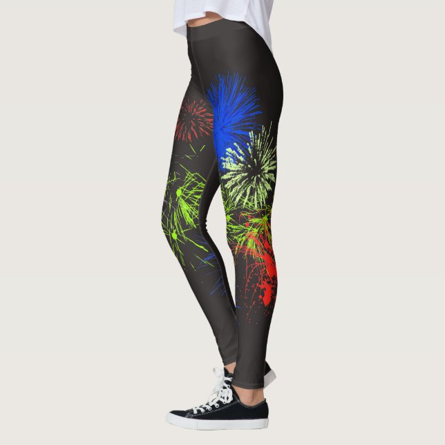 Fourth of July Fireworks Leggings (Left)