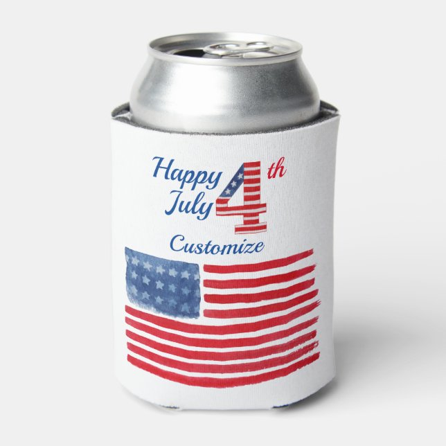 Fourth of July Flag Cooler (Can Front)