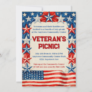 Fourth of July Flag Invitation