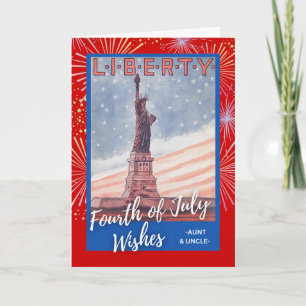 Fourth of July for Aunt Uncle Statue of Liberty Card