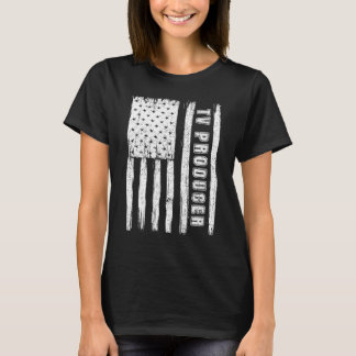 Fourth of July for Men American Flag tv producer T-Shirt