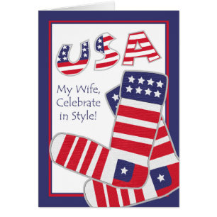 Fourth of July for Wife, Patriotic Socks