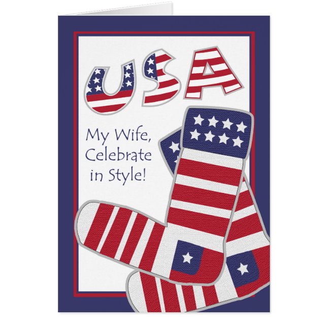 Fourth of July for Wife, Patriotic Socks (Front)
