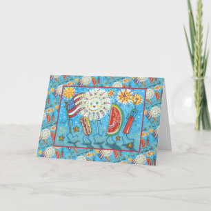 FOURTH OF JULY GANG, PARADE & FIREWORKS HOLIDAY CARD
