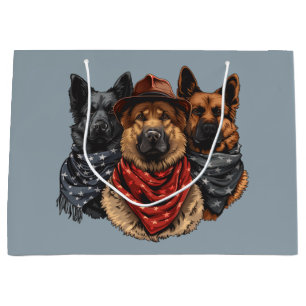 Fourth Of July German Shepherd Dogs Large Gift Bag