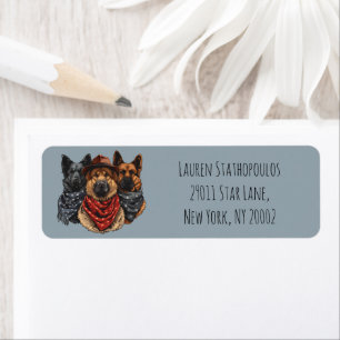 Fourth Of July German Shepherd Dogs Return Address Label