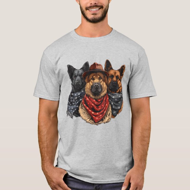 Fourth Of July German Shepherd Dogs T-Shirt (Front)