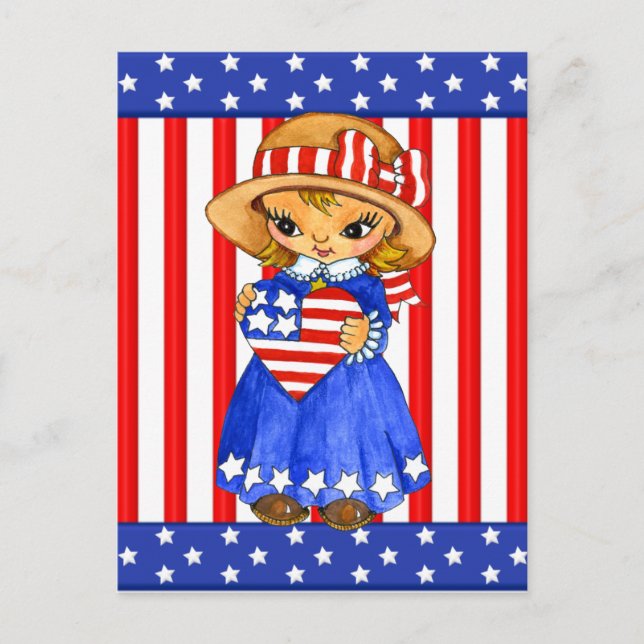 Fourth Of July Girl postcard (Front)