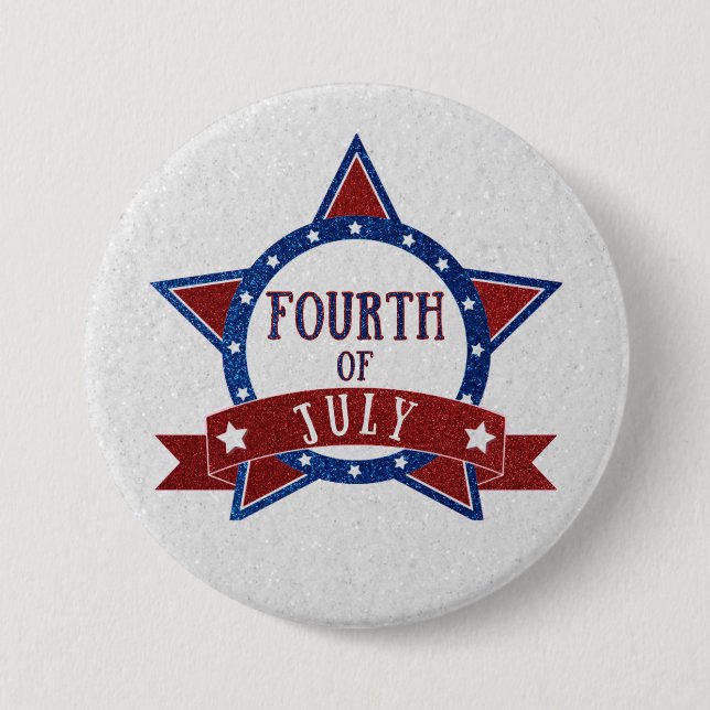 Fourth Of July Glitter 7.5 Cm Round Badge (Front)