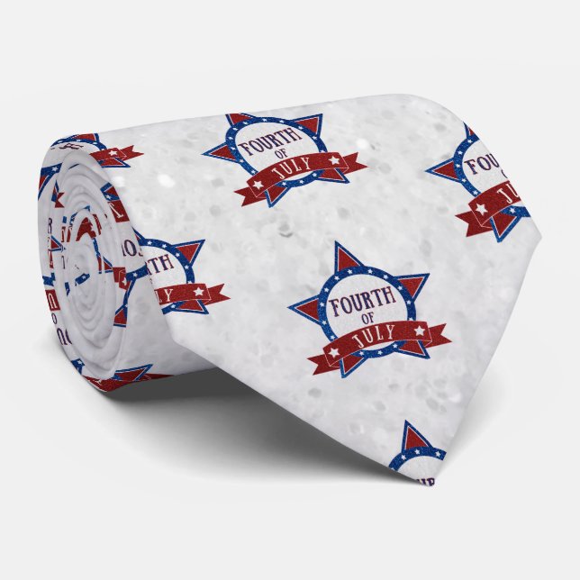 Fourth Of July Glitter Tie (Rolled)