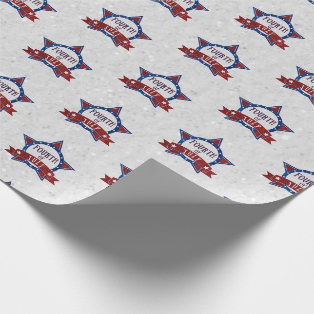 Fourth Of July Glitter Wrapping Paper (Corner)
