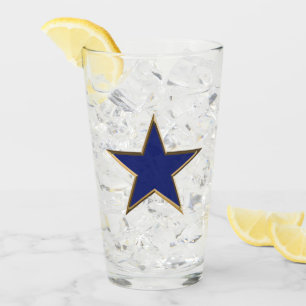Fourth of July gold blue patriotic star Glass