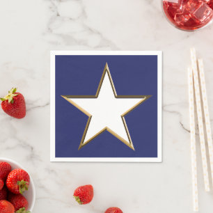 Fourth of July gold blue white star patriotic Napkin
