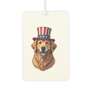 Fourth of July Golden Retriever Vintage Shirt 4 Car Air Freshener
