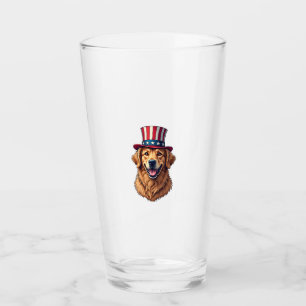 Fourth of July Golden Retriever Vintage Shirt 4 Glass