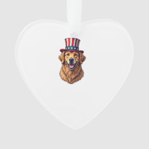 Fourth of July Golden Retriever Vintage Shirt 4 Ornament