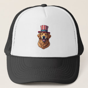 Fourth of July Golden Retriever Vintage Shirt 4 Trucker Hat