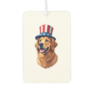 Fourth of July Golden Retriever Vintage Shirt Car Air Freshener