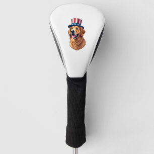 Fourth of July Golden Retriever Vintage Shirt Golf Head Cover