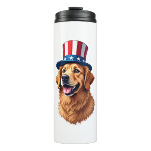 Fourth of July Golden Retriever Vintage Shirt Thermal Tumbler