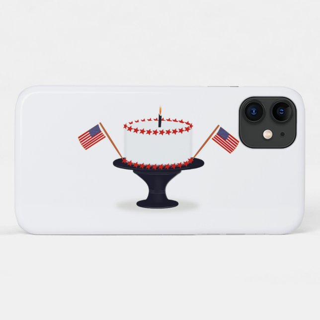 Fourth of July Holiday Birthday Cake Case-Mate iPhone Case (Back (Horizontal))
