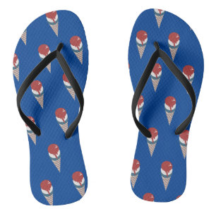 Fourth of July Ice Cream Cone Pattern Thongs