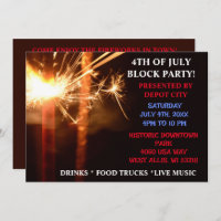 Fourth of July Independence  Block Party Sparkler 