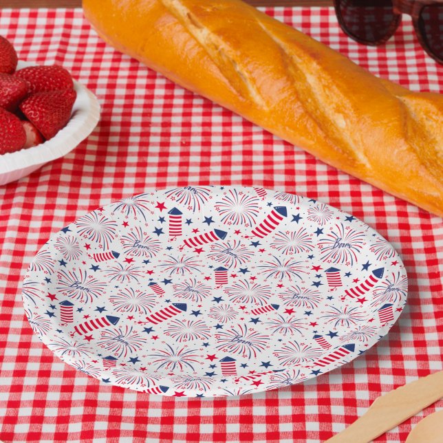 Fourth of July Independence Day BBQ Celebration Paper Plate (Creator Uploaded)