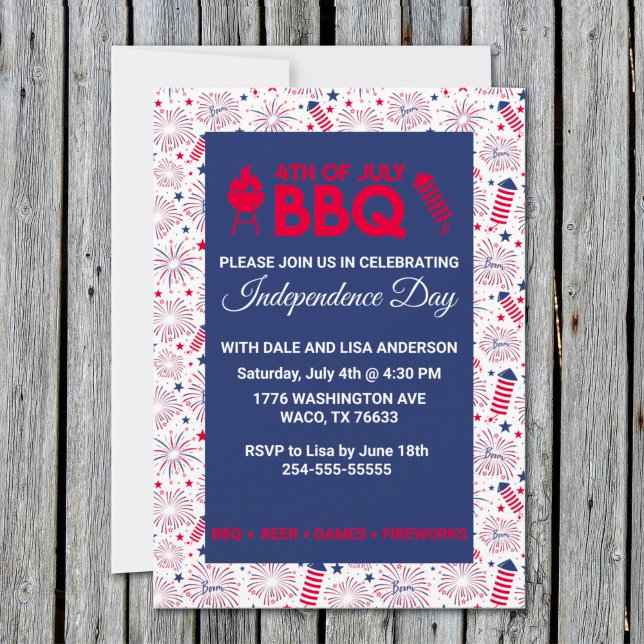 Fourth of July Independence Day BBQ Invitation (Creator Uploaded)