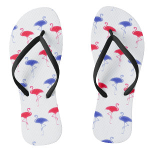 Fourth of July Independence Day Flamingos Thongs