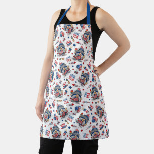Fourth of July Independence Day Patriotic Gnomes Apron