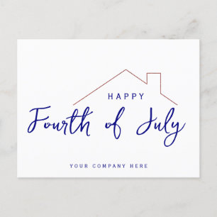 Fourth of July Independence Day Realty House Postcard