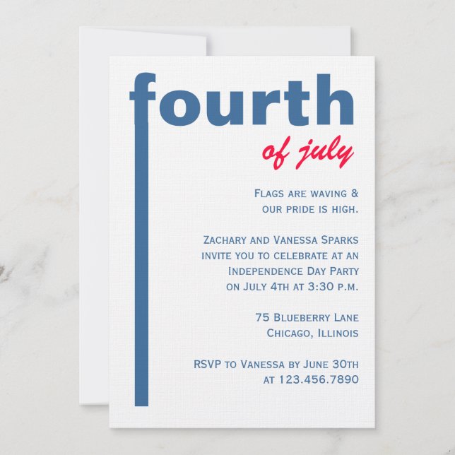 Fourth of July Invitation (Front)