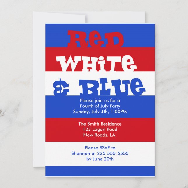 Fourth of July Invitation (Front)