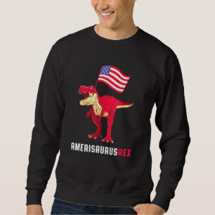 Fourth Of July Kids Cute T-Rex Dinosaur American F Sweatshirt