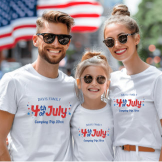 Fourth of July Matching Family Red White Blue T-Shirt