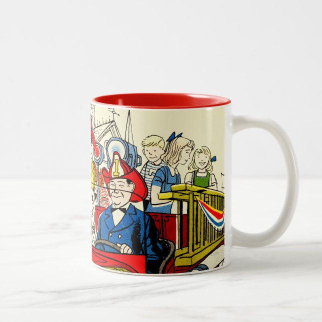 Fourth of July Parade Two-Tone Coffee Mug (Right)