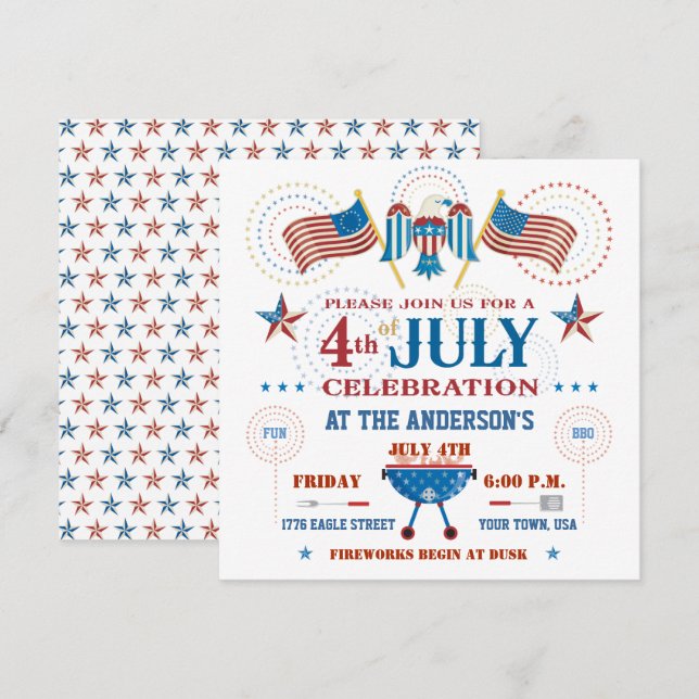 Fourth of July Party Invitation (Front/Back)