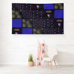 Fourth of July Patchwork Pattern - July 4th Banner