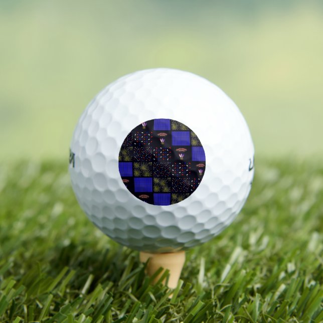 Fourth of July Patchwork Pattern - July 4th Golf Balls (Insitu Tee)