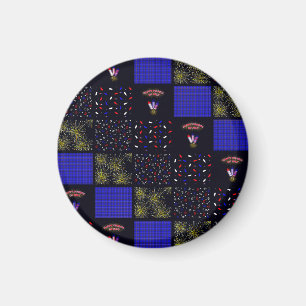 Fourth of July Patchwork Pattern - July 4th Magnet