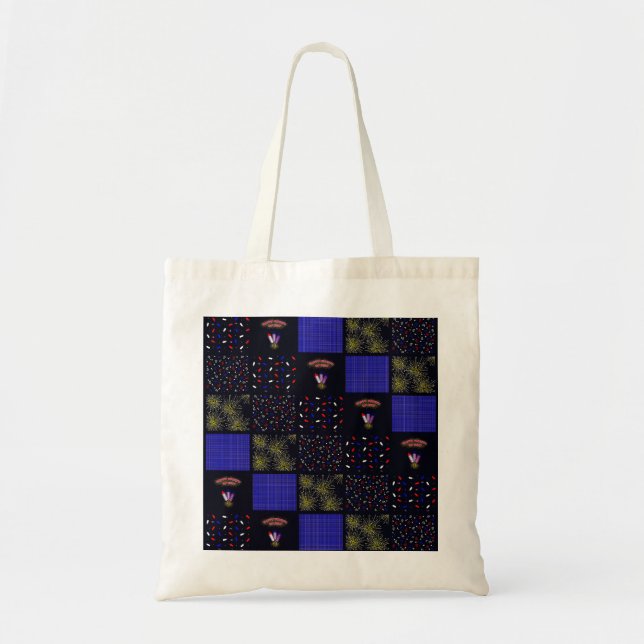 Fourth of July Patchwork Pattern - July 4th Tote Bag (Front)