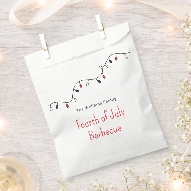 Fourth of July Patriotic String Lights Barbecue Favour Bag (Clipped)