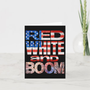 Fourth Of July Red White And Boom Fireworks Finale Card