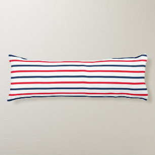 Fourth of July red white blue stripes patriotic  Body Cushion