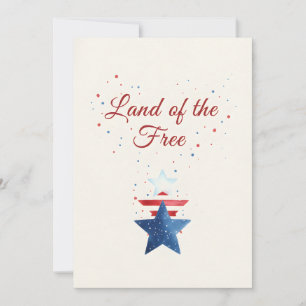 Fourth of July Red White Boom Patriotic Fireworks Holiday Card