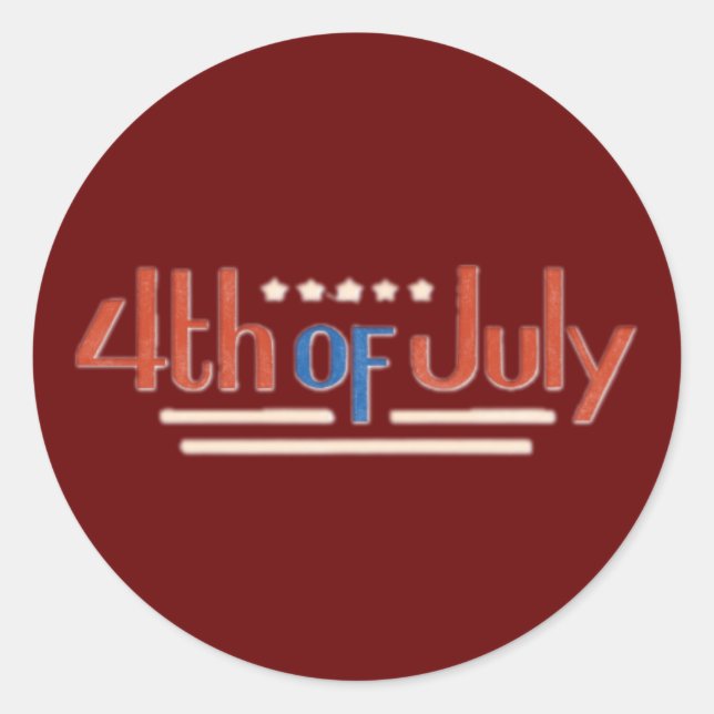 Fourth of July Round Stickers (Front)