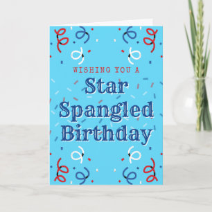 Fourth of July Star Spangled Birthday Card