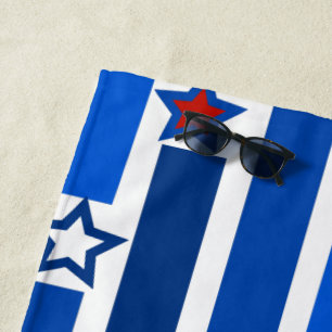 Fourth of July Stars and Stripes Beach Towel