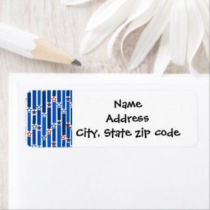 Fourth of July Stars and Stripes Return Address Label